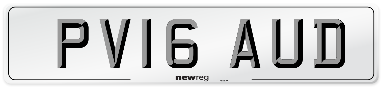 PV16 AUD Number Plate from New Reg